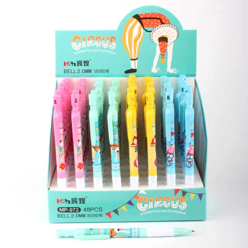 

48 pcs/lot 2.0mm Creative Circus Mechanical Pencil Creative Automatic Pen stationery gift School Office writing Supplies