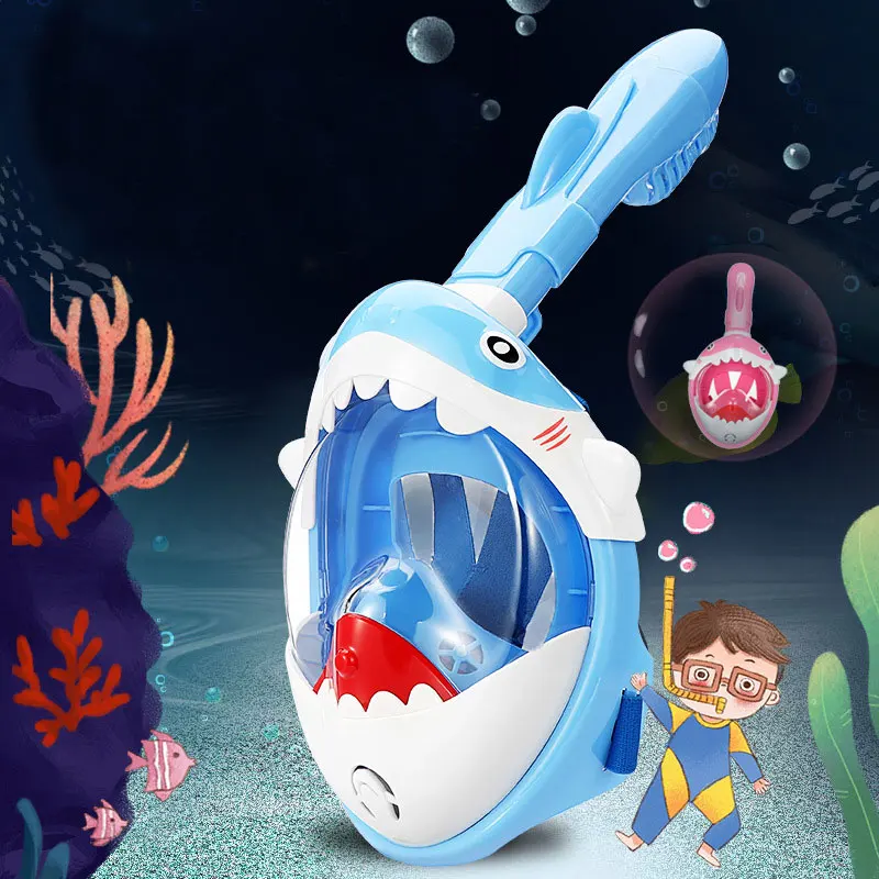 

Face Swimming New Snorkel Cartoon Kids Mask Underwater Scuba Boys Snorkeling Diving Fog Anti Girls Full Set Mask Equipment Carto