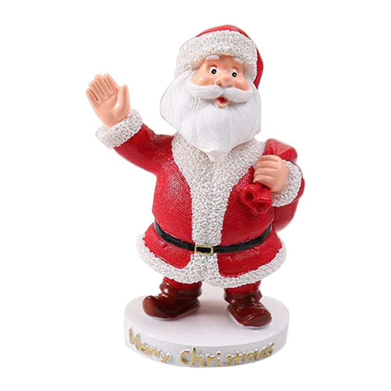 

Christmas Santa Claus Ornament Standing Posture Doll Resin Crafts Figures Decor