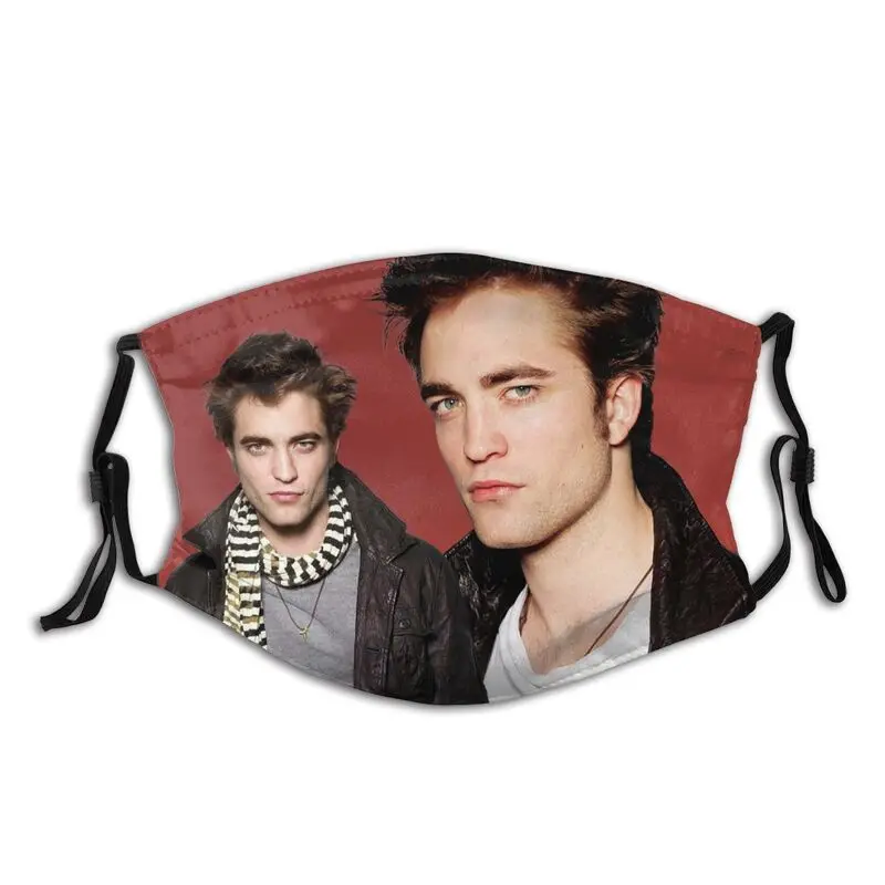 

Robert Pattinson Reusable Mouth Face Mask Unisex Adult Vintage Rob Edward Cullen Mask with Filters Protection Respirator Muffle