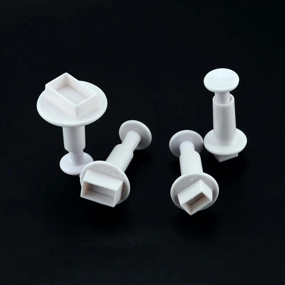 4 шт. прямоугольные Пружинные плунжеры для украшения торта помадки DIY инструменты