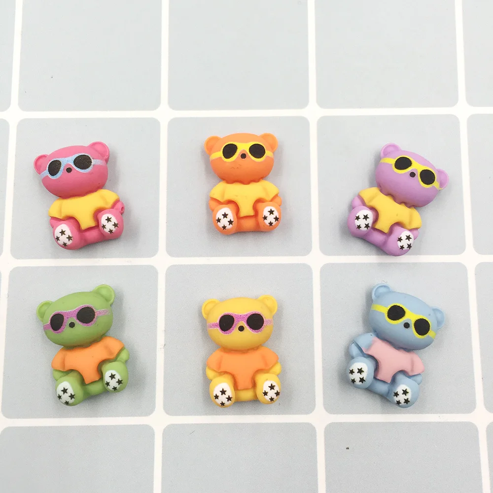 Миниатюрный кавайный стеклянный медведь с плоским основанием кабошон сделай сам