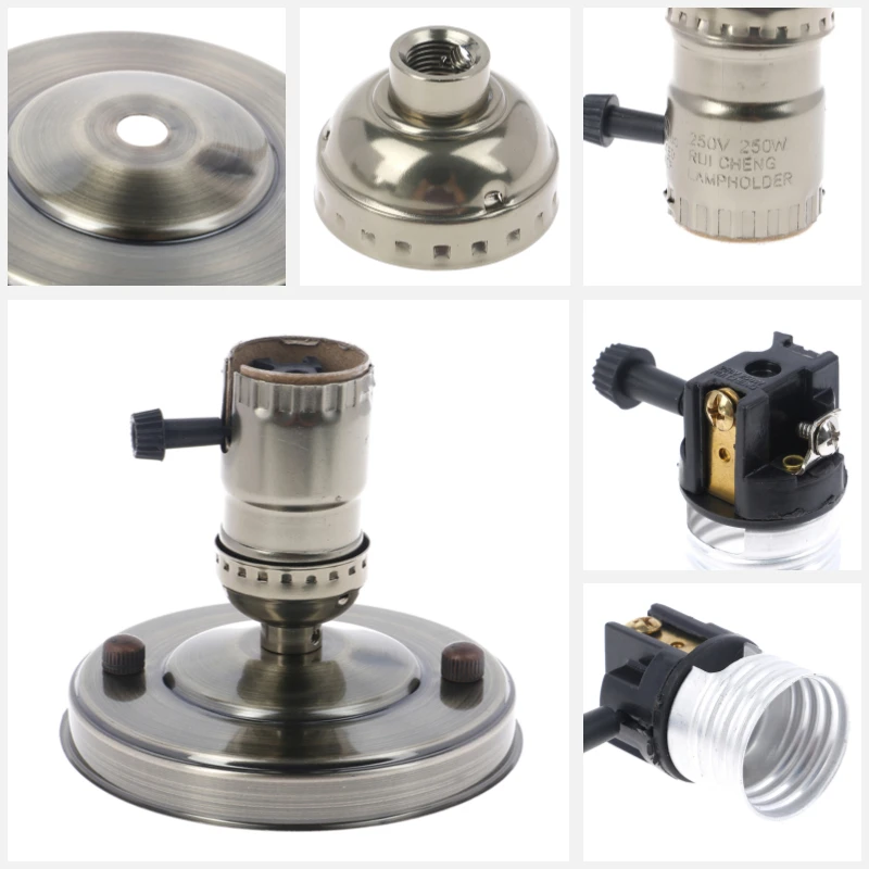 Новый основание светильника E26 гальванических Алюминий Винтаж Ретро Античная