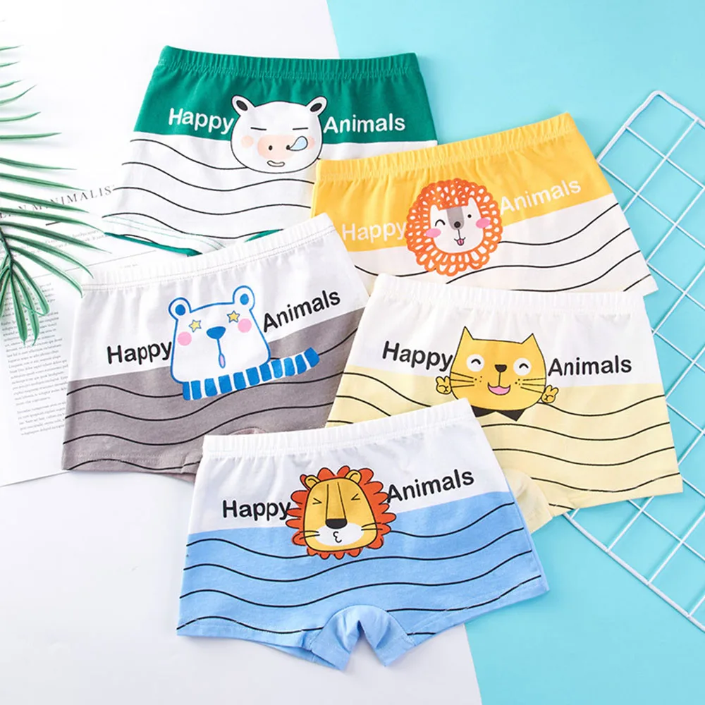 Ropa interior infantil para ni&ntilde;os, pantalones cortos de dibujos animados, calzoncillos de algod&oacute;n suave, bragas con patr&oacute;n de coche, 4/5 unids/lote-1