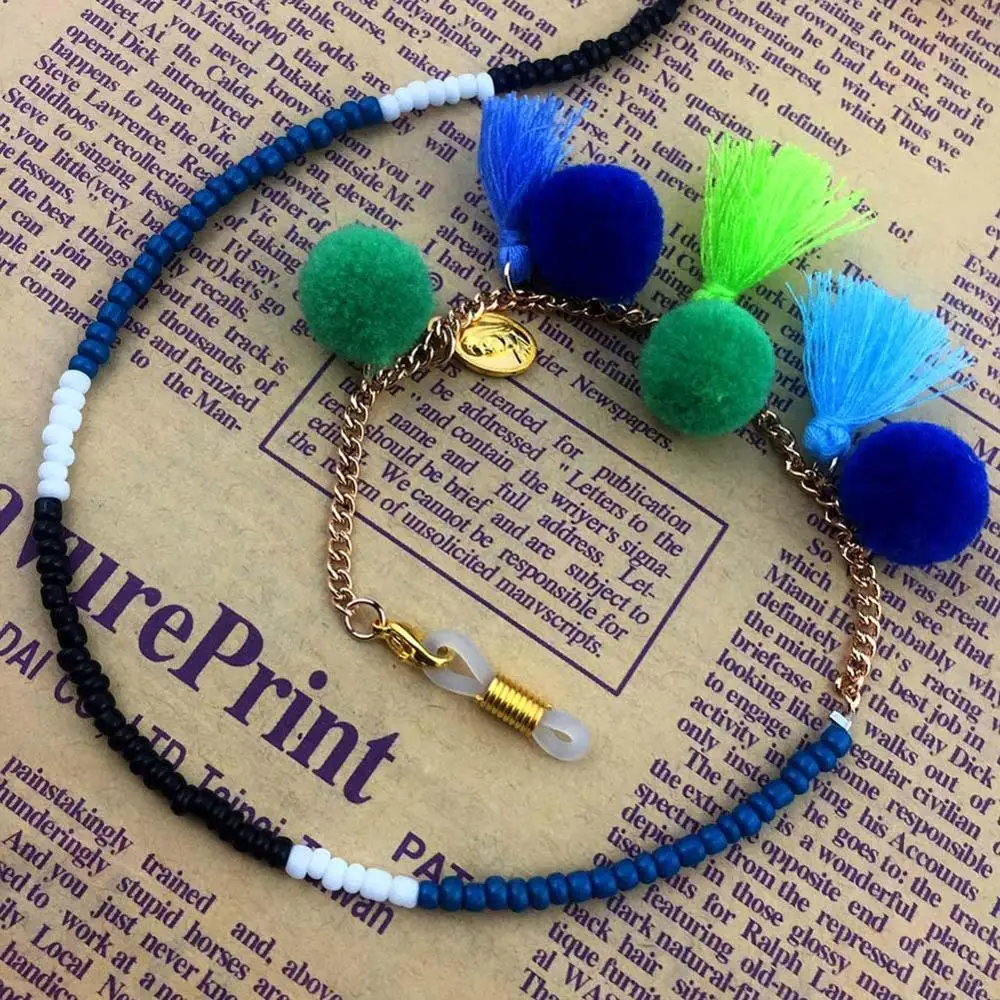 Новейшие разноцветные шарики 1 шт. кисточки для очков цепочка чтения держатель