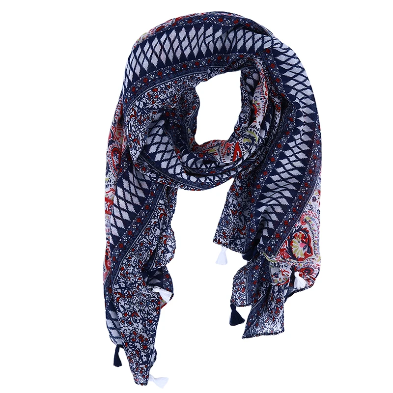 Этнические модные пляжные шарфы женские мягкие с принтом шали в западном стиле