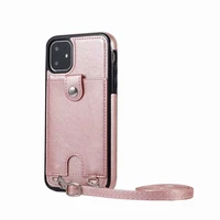 leather wallet card case for iphone xs max xr 11 pro max cover shoulder bag phone case for iphone x 6 6s 7 8 plus case strap