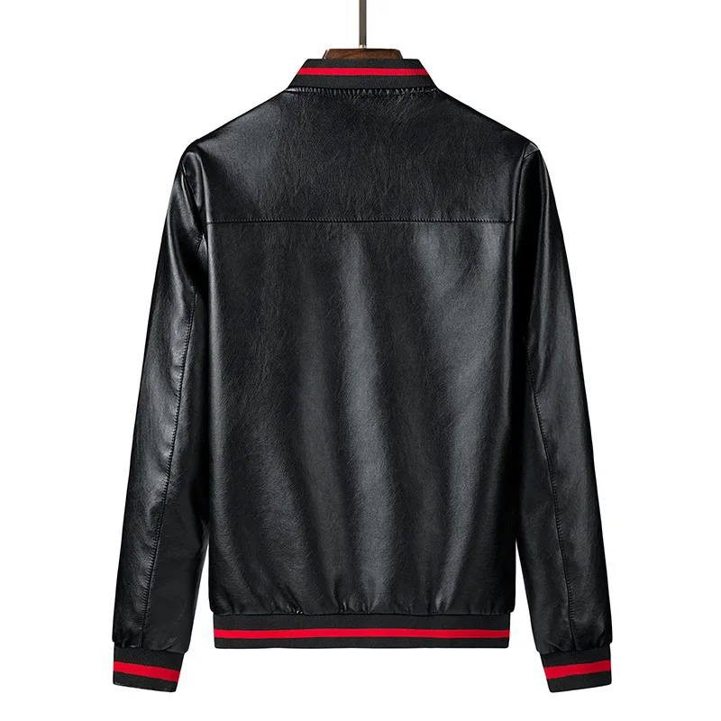 

2020 Autumn Winter Men's Leather Coat Korean Slim Fit Casual Outwear Man PU Jacket Men Black Fashion Standing Collar Moto Hombre
