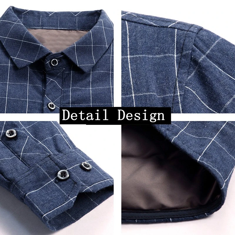 Мужская теплая зимняя рубашка в клетку с длинным рукавом | Спорт и развлечения