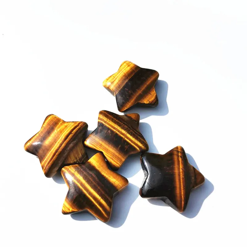 

30mm Natural Tiger eye Star stone crystal Star Shape Decoration