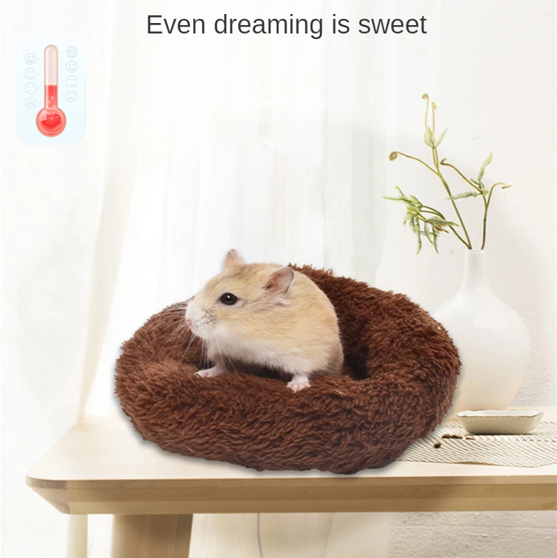 Warm Winter Hamster Nest Plush Sleeping Pad Chipmunk Dwarf Rat Chinchilla Small Animals Accessories | Дом и сад