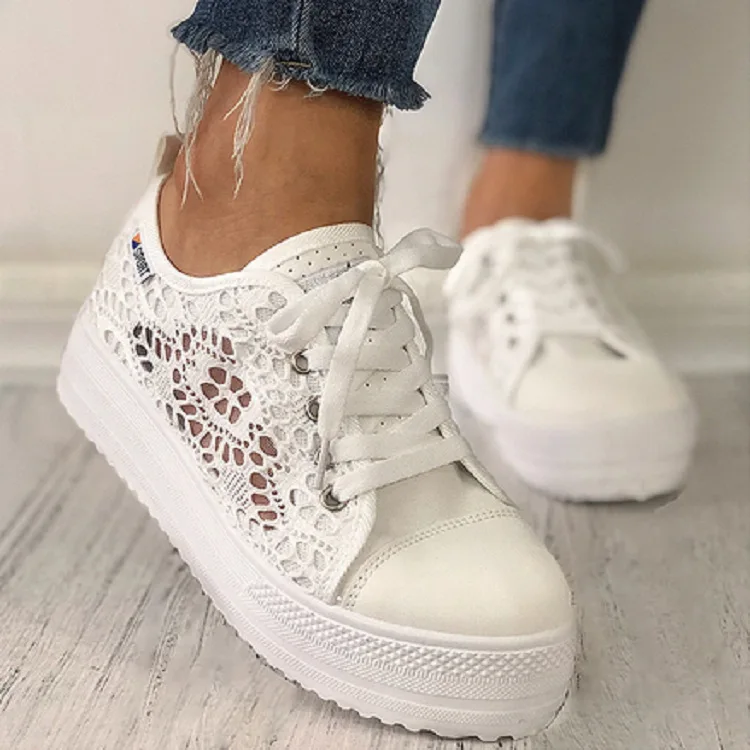 

Breathable Thick Soled Casual Women's Shoes, Large 42, Casual Women's Shoes, Breathable Lace, 2021 New Women's Casual Shoes