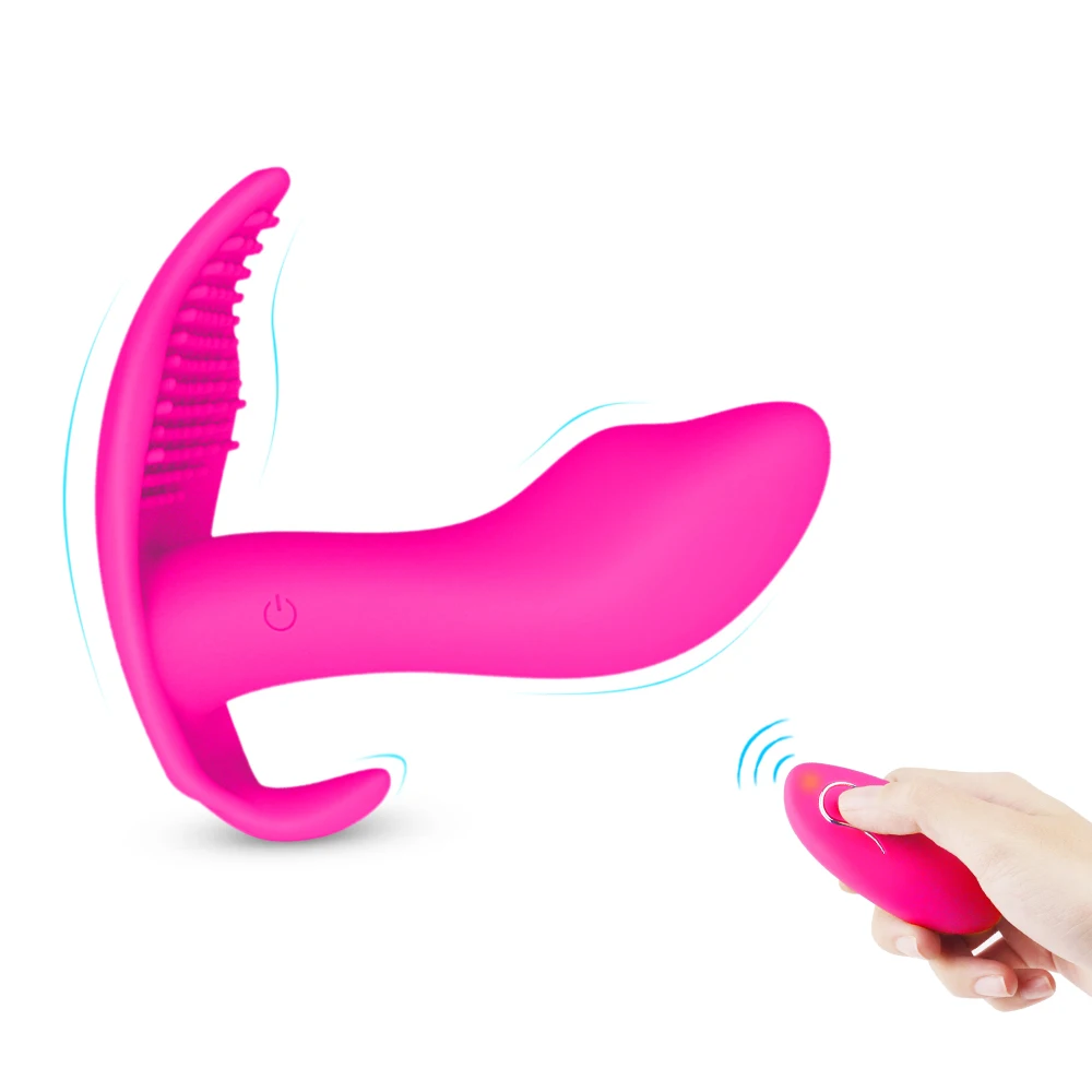 

Невидимый носимый массажер, 10 скоростей, Вибрирующая фантазия для женщин, перезаряжаемое Беспроводное дистанционное нижнее белье с бабочк...