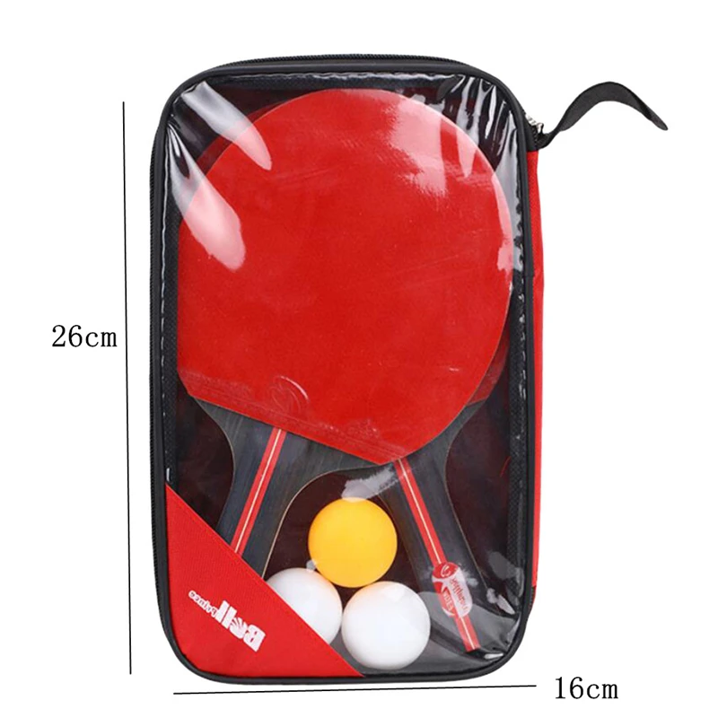 

Quality 2pcs Table Tennis Bat Racket Double Face Pimples In Long Handle Ping Pong Paddle Racket Set With Bag 3 Balls