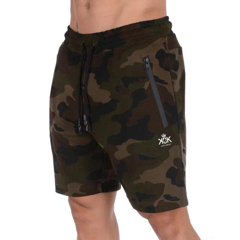 

2021 New Running Sports Shorts Men 2 In 1 Gym Men Camouflage Knee Quick Dry Fitness Shorts Workout Training Tennis Short Pants