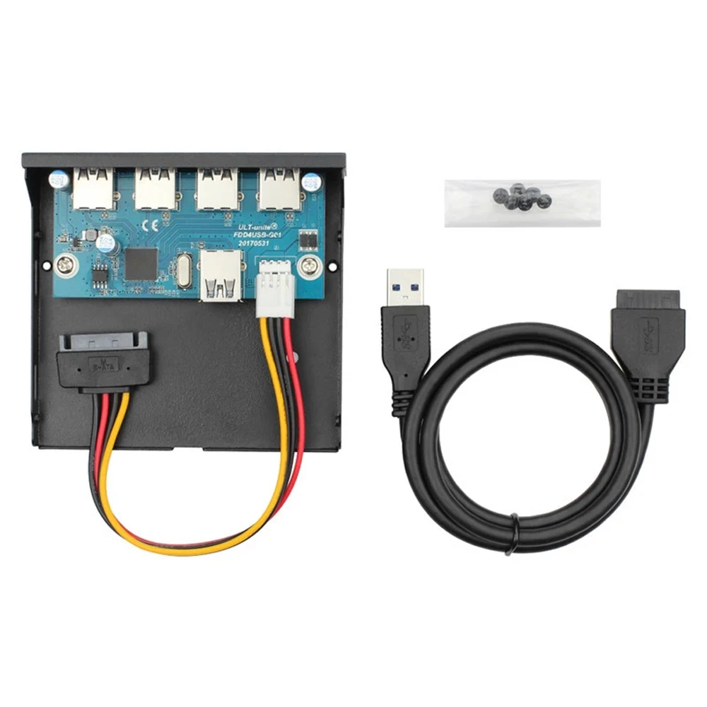 MOWU 3 5-дюймовый 4-портовый USB 5 чехол для компьютера с расширительной передней