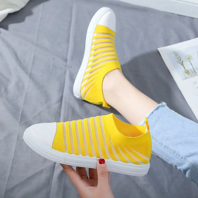 Женские кроссовки коллекция 2019 года сезон лето осень эластичные носки сетчатая
