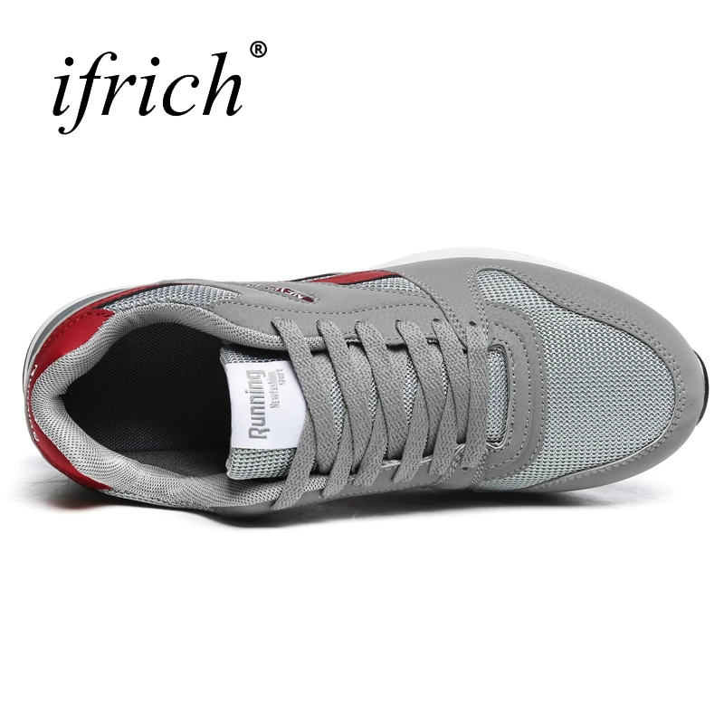 Мужская Спортивная обувь Ifrich серая на шнуровке удобная Дизайнерская для