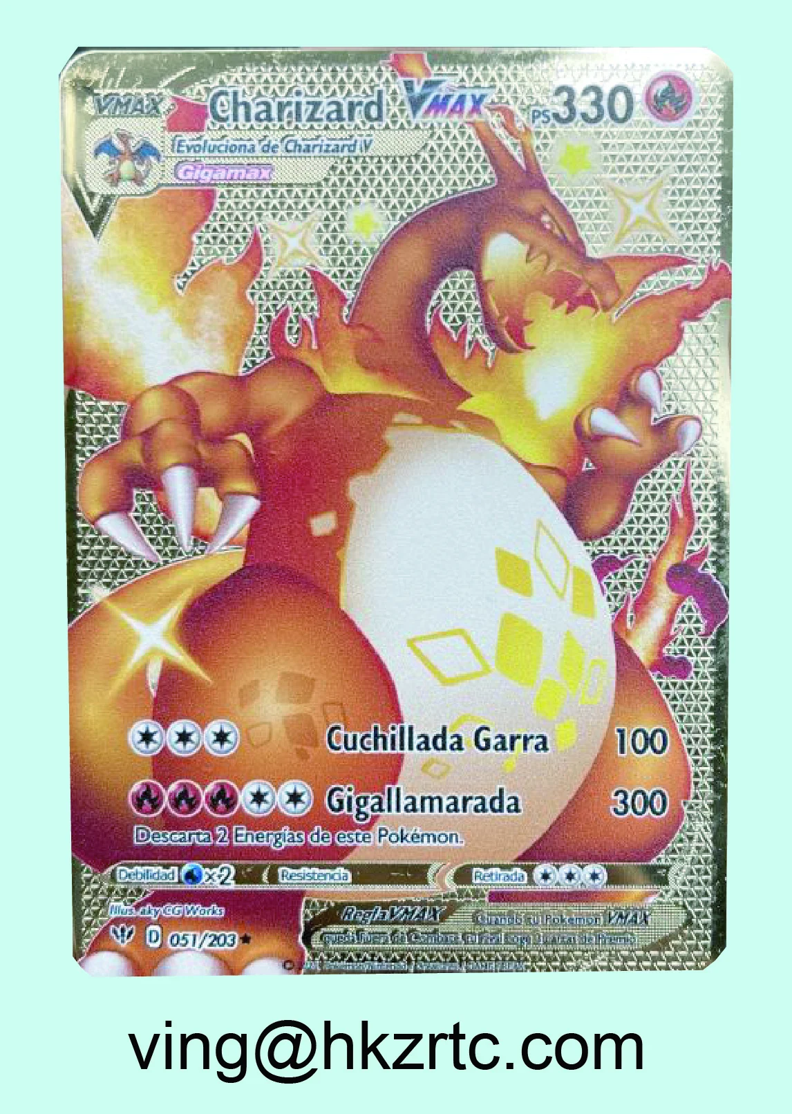 Custom Logo Full Color Printing Pokemon Gold Cards