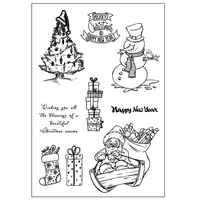 christmas tree snowman clear silicone stamps scrapbooking crafts decorate photo album embossing cards making clear stamps new