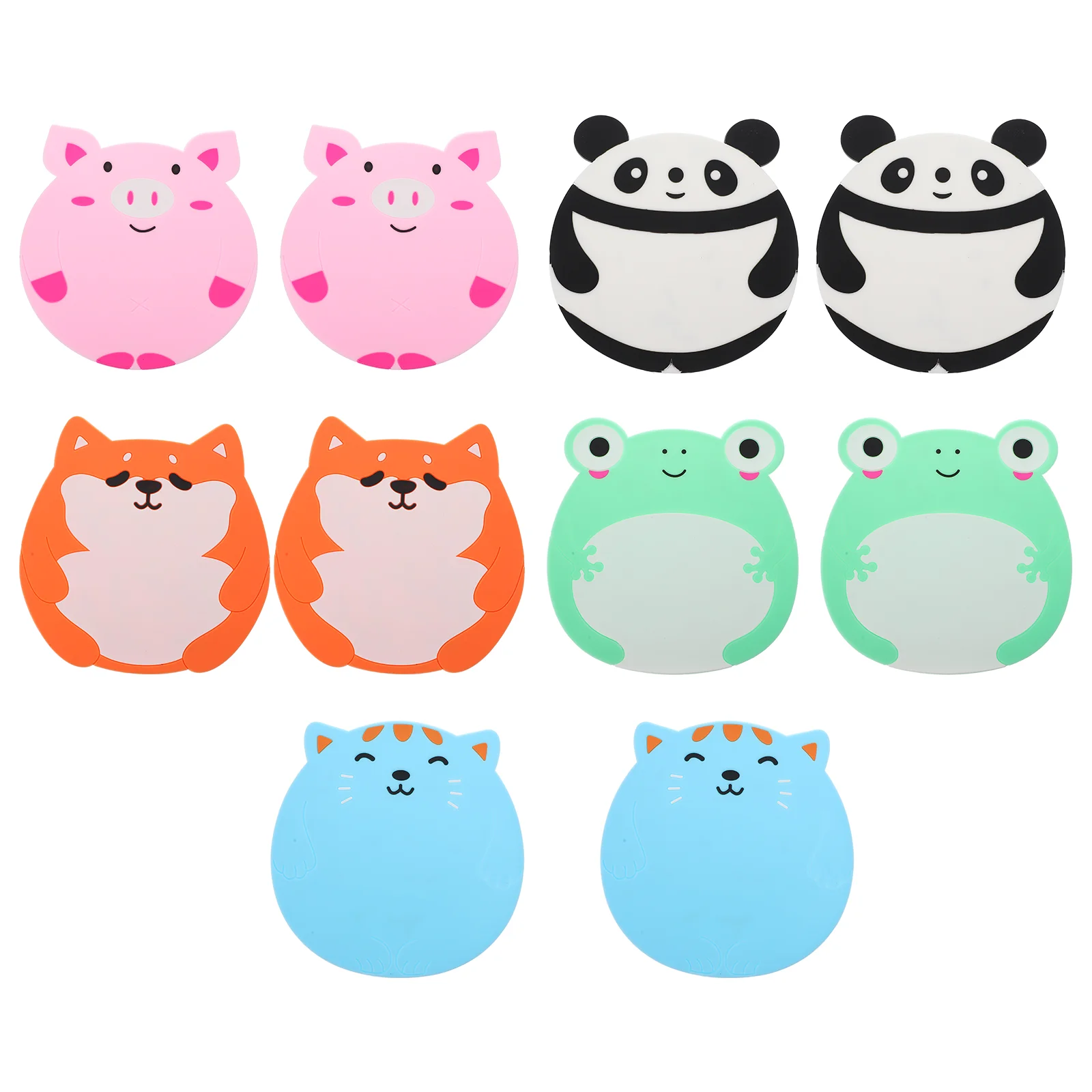 

10pcs Cartoon Animal Pattern Placemats Insulation Pads Cup Coasters for Home