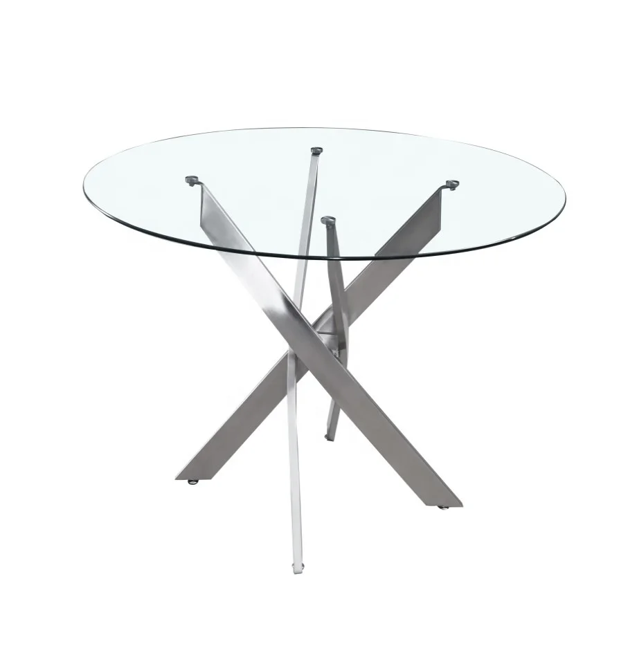 

Luxury Visionnair Interior Design Visionnaire clear tempered glass top with silver stainless steel legs dining table