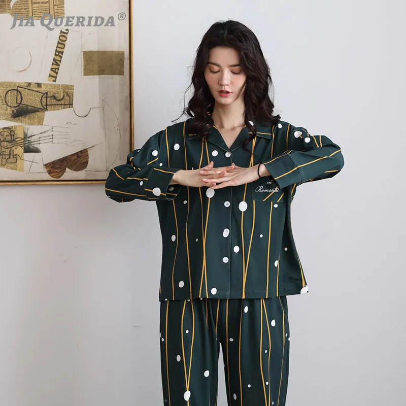 Свободная Женская пижама 100% хлопок экологически чистая окрашенная темная