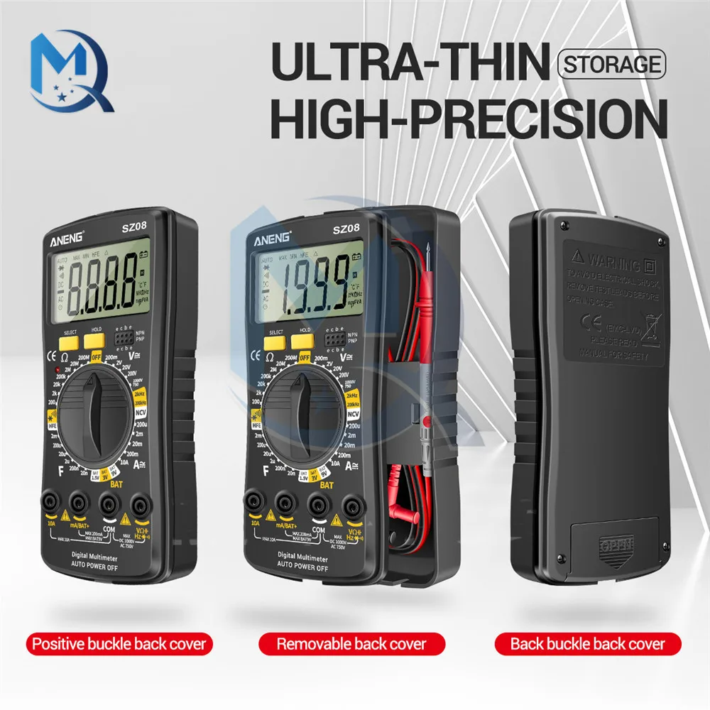 

SZ08 Digital Display Multimeter Ultrathin High-precision Multi-Function Fully Automatic Portable Universal Meter Handhold Tester
