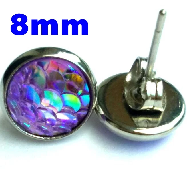 Новая нержавеющая сталь Druzy Русалка из смолы рыбья чешуя узор купольное