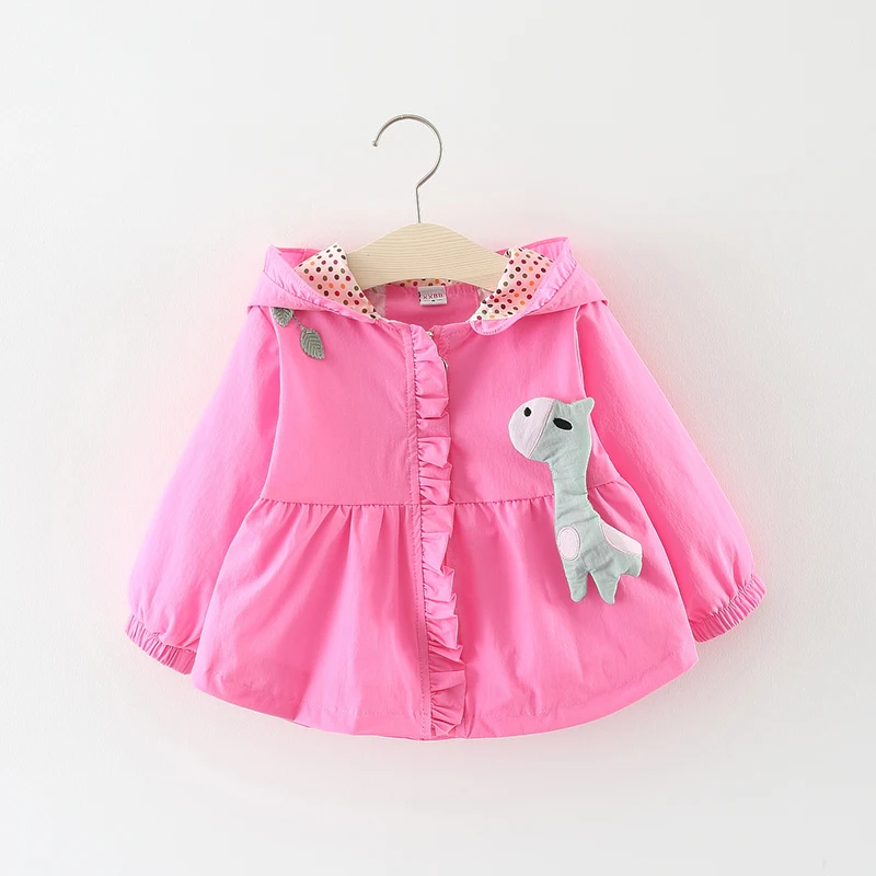 Весенне осенние повседневные куртки для девочек верхняя одежда с капюшоном