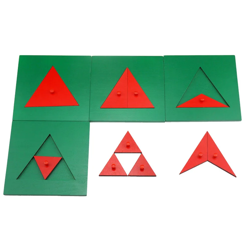 Monterssori математическая игрушка деревянный треугольник головоломки геометрический треугольник познавательные игрушки для детей Раннее Обу...