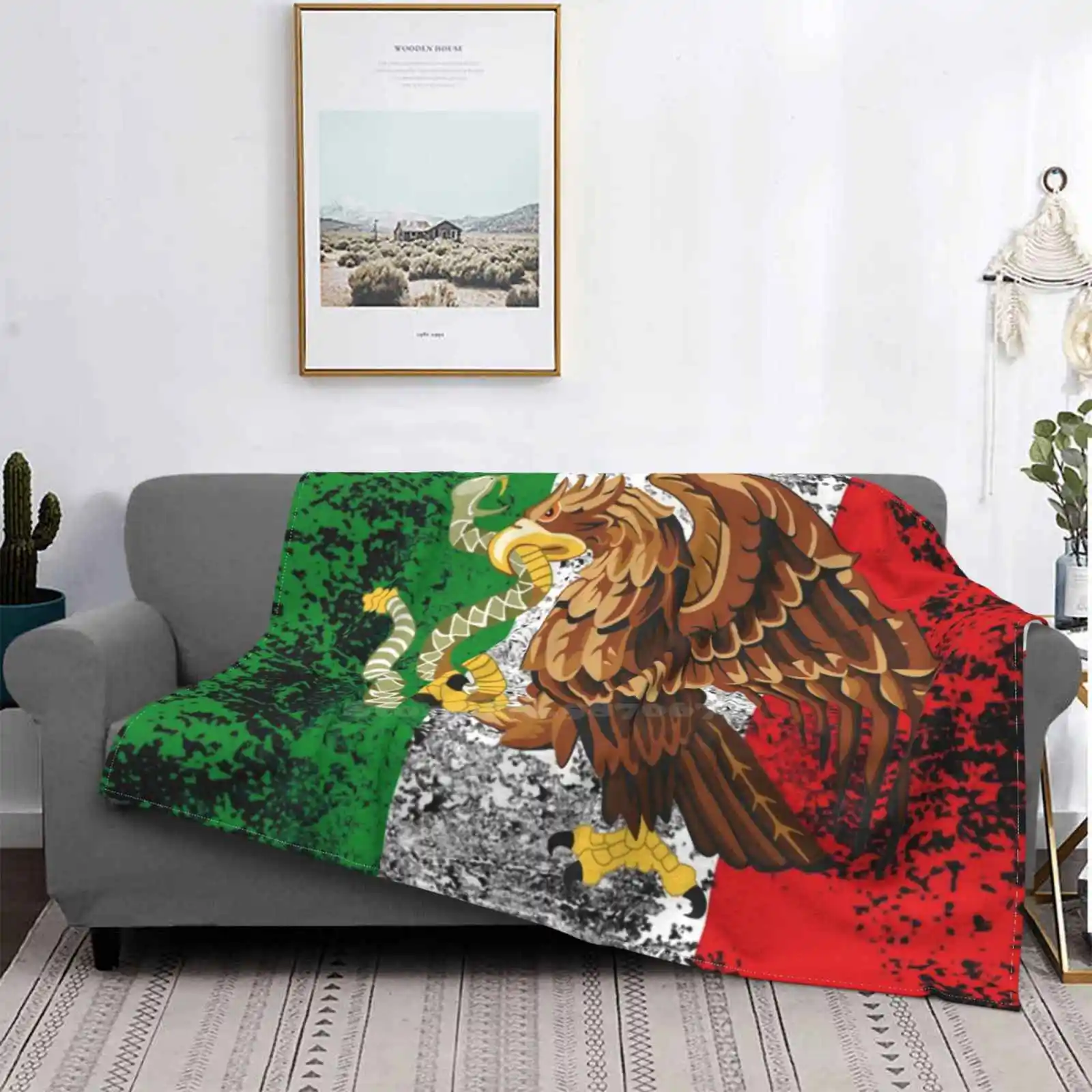 

Manta de franela con estampado de bandera mexicana, manta cálida de gran oferta con estampado de alta calidad, bandera mexicana,