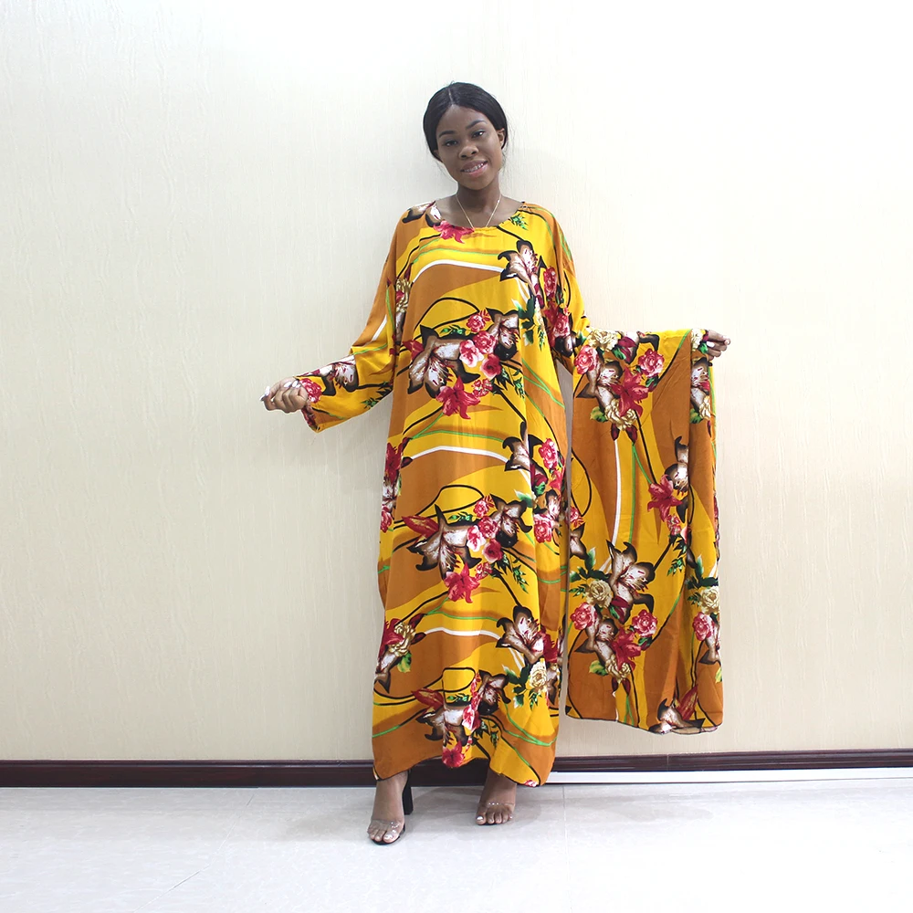 Осеннее винтажное платье макси женское Цветочное с длинным рукавом красочное