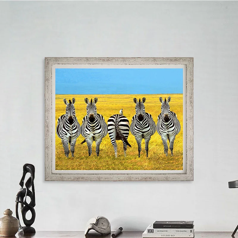 

Полноразмерная Алмазная вышивка с животными Зебра 5D «сделай сам», алмазная живопись, крест, пейзаж, алмазная живопись, Декор для дома