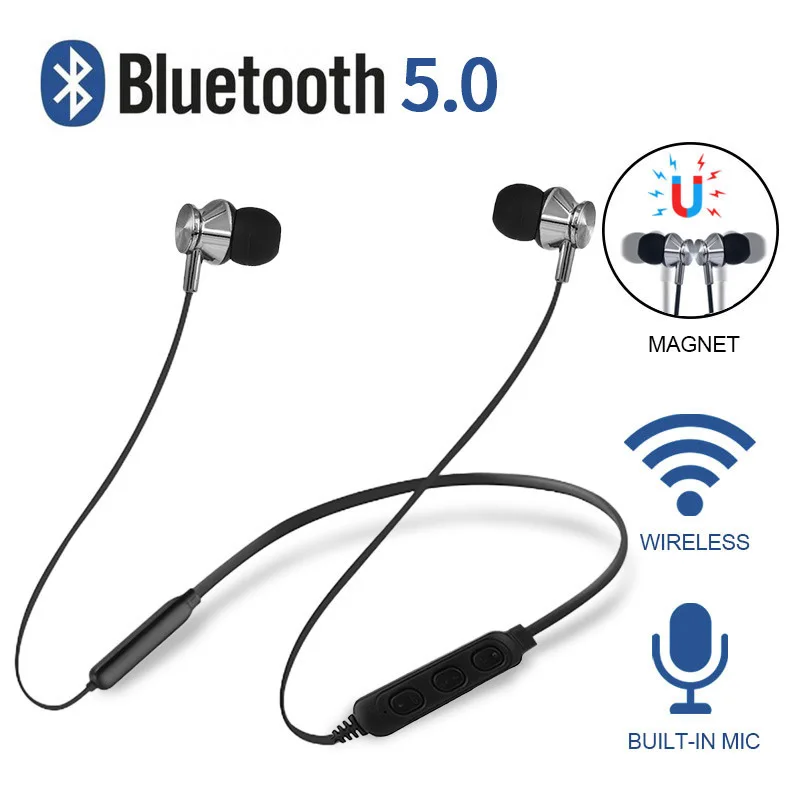 

Bluetooth Earphones ZY01 Wireless Earbuds Magnetic Neckband Earphone Waterproof Sport Headset with Mic Noise Cancelling