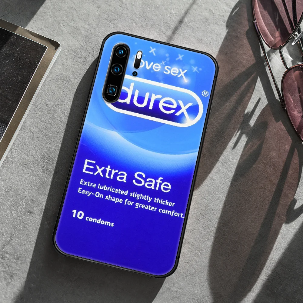 

Durex Brand Phone Case For Huawei P Mate 10 20 30 40 Lite Pro smart Z 2019 nova 5t black Waterproof Fashion Back Silicone