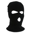 Зимняя теплая Балаклава для лыж и велоспорта с 3 отверстиями, шапка с капюшоном, маска на все лицо, зимняя вязаная шапка, теплая мягкая Лыжная Шапка на все лицо, мотоциклетный шлем