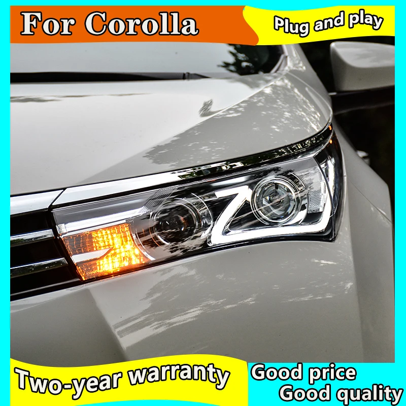 Автостайлинг фары для Toyota corolla 2014 -2017 светодиодный ные Bi-Xenon DRL crolla в сборе |