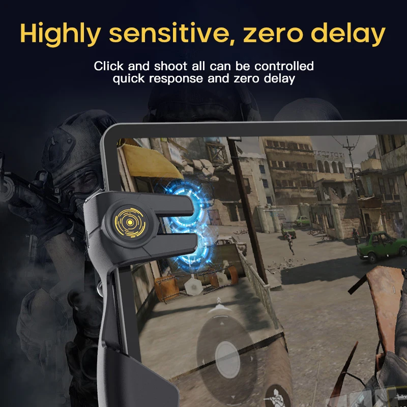 new mobile pubg game controller for ipad tablet six finger game joystick handle aim button shooter gamepad trigger accessories free global shipping