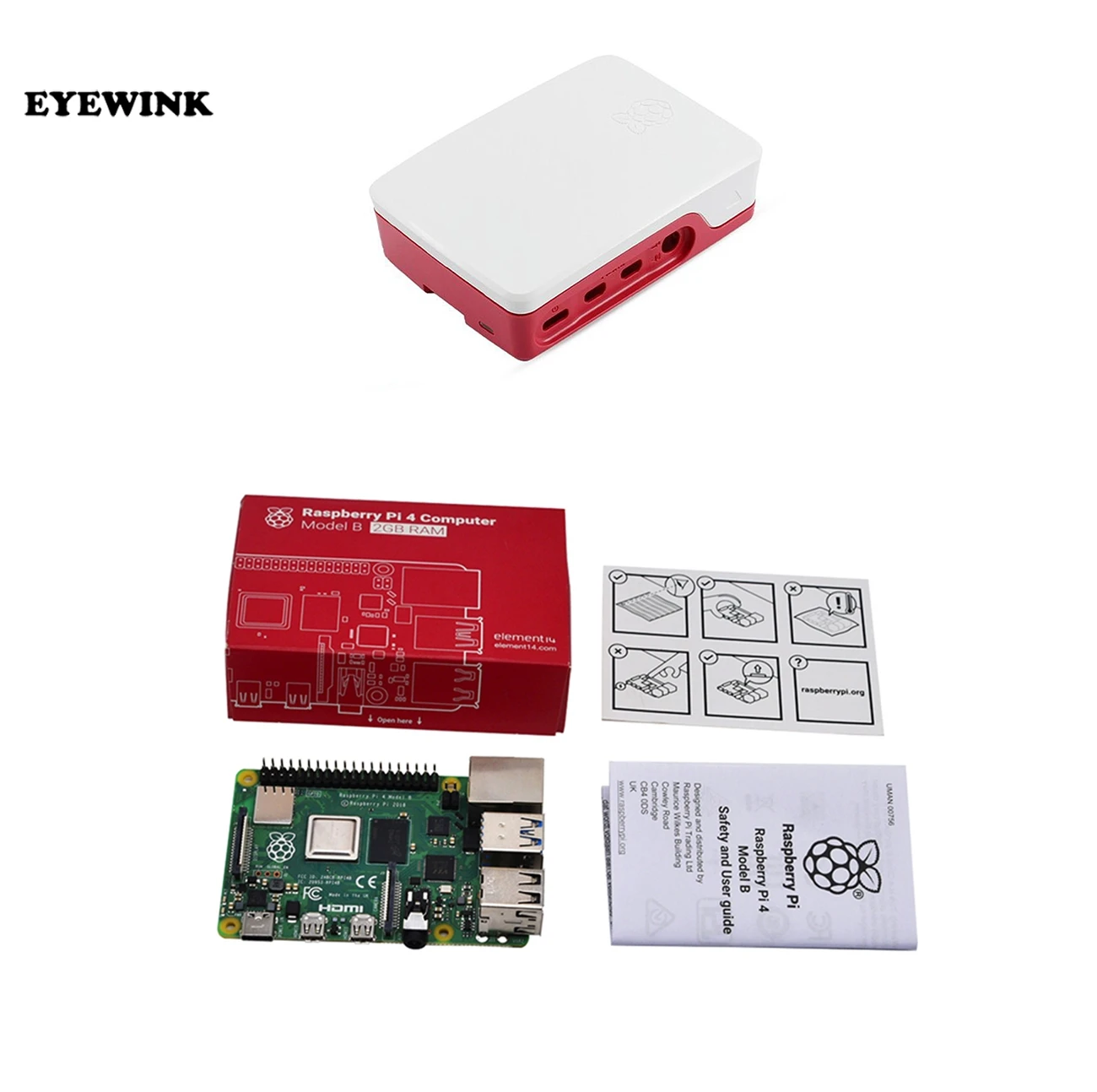 2019 официальная оригинальная макетная плата Raspberry Pi 4 Model B Kit RAM 2G Core CPU 1 5 ГГц 3