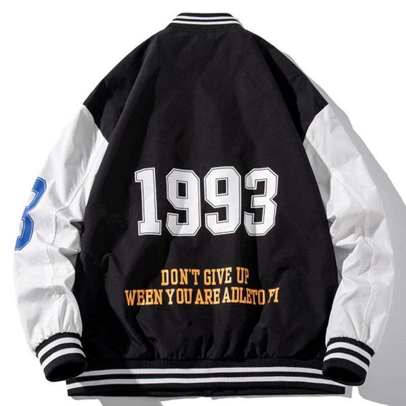 Мужская Тонкая бейсбольная куртка в стиле Харадзюку куртка-бомбер пэчворк с