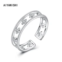 aiyanishi hot sale 925 sterling silver styles stackable ring party finger wedding rings for women open rings fashion jewelry