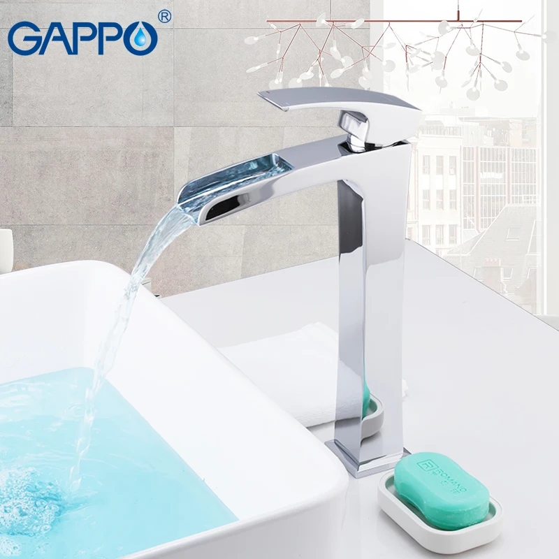 GAPPO смесители для раковины, хромированный смеситель для раковины, смеситель для ванной комнаты, водопроводный кран, водопроводный кран с одной ручкой, латунный кран torneira - Цвет: G1007-21Chrome