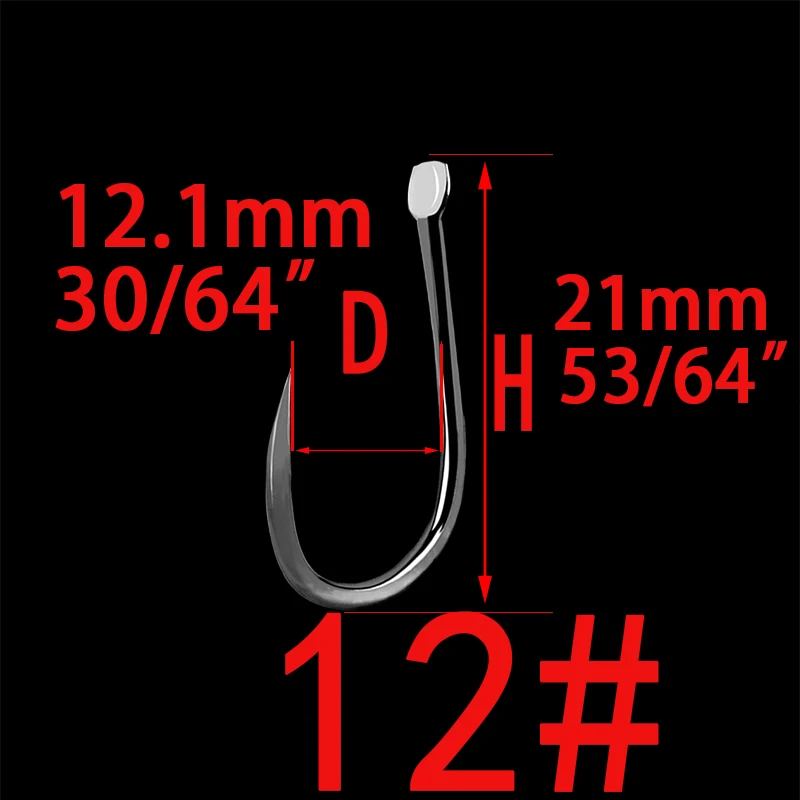 Non-barb Black 12 100 шт. крючки для ловли карпа с тефлоновым покрытием из высокоуглеродистой стали, матовые, черные, золотистые, с микро-зажимом, размер 1# до 13# рыболовный крючок для ловли карпа - Цвет: Non-barb Black 12
