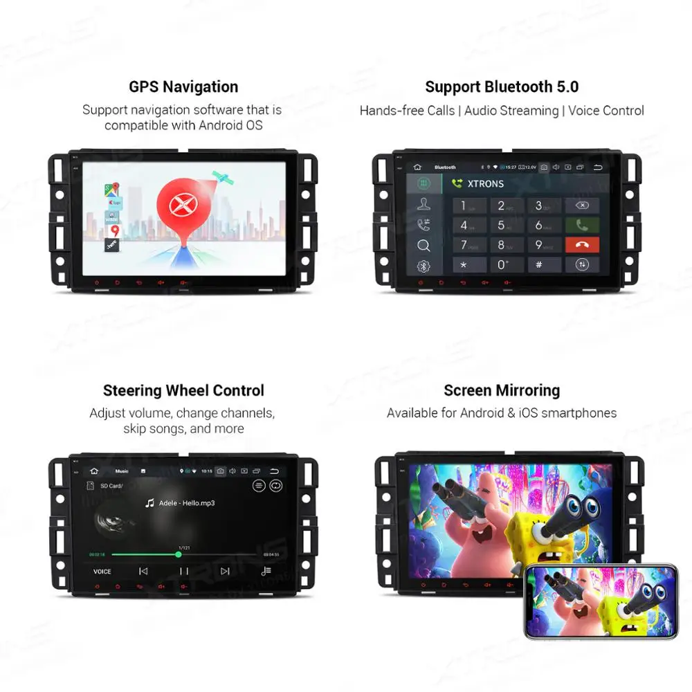 Автомобильный радиоплеер XTRONS 8 дюймов Android 10 0 Восьмиядерный GPS OBD для Chevrolet Tahoe Impala