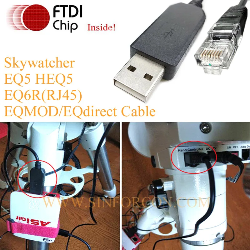 PC or Asiair to EQ6 EQ6R HEQ5 Skywatcher EQMOD Cabel HC Synscan GOTO EQDIRECT-USB