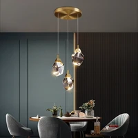 nordic full brass crystal pendant lamp 220v led modern suspension decoration luminaire bedroom bar salon hanging ceiling lights