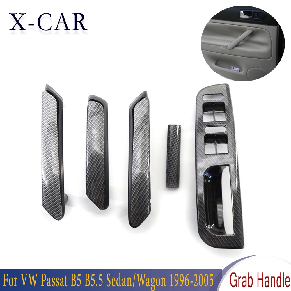 

X-CAR Car Master Window Switch Control Panel + 3 Interior Door Grab Handle Set For VW Passat B5 B5.5 Sedan/Wagon 1996-2005