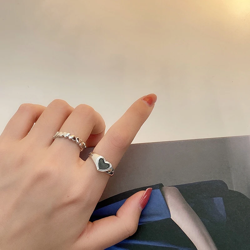 Женские винтажные Открытые Кольца AOMU серебристые трехслойные металлические