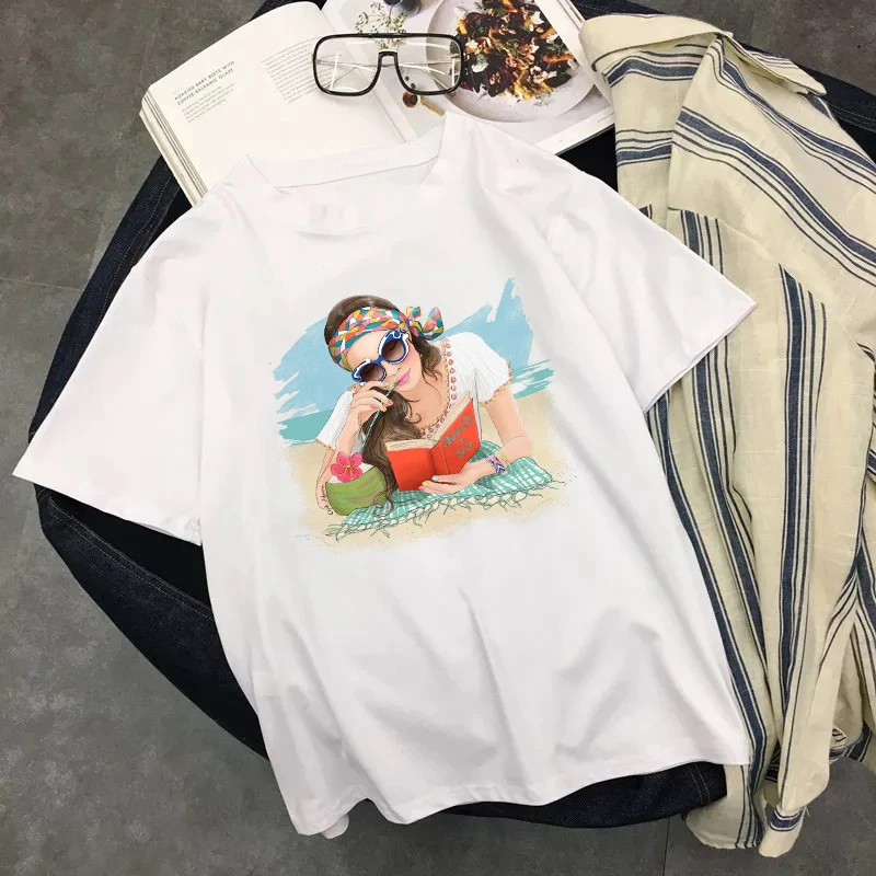 Летние Топы Camiseta Mujer уличная одежда футболка с надписью на пляже Harajuku Женская